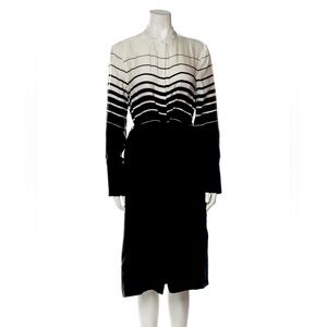 EQUIPMENT FEMME Shirt Dress Womens XS Black/White Button Up Belted Silk/Viscose